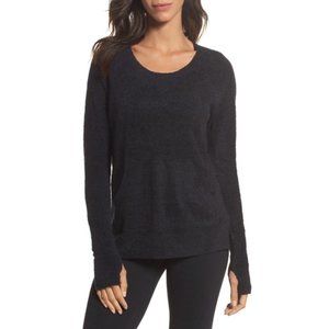 Barefoot Dreams Black Cozychic Lite Knit Pullover with Pocket